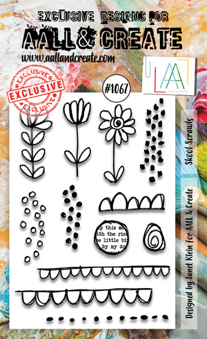 AALL & Create - A6 - Clear Stamps - 1067 - Janet Evans - Skool Skrawls