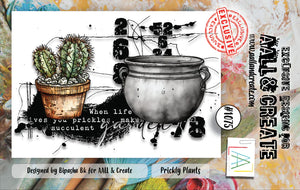 AALL & Create - A7 - Clear Stamps - 1075 - Bipasha BK - Prickly Plants