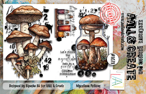 AALL & Create - A6 - Clear Stamps - 1078 - Bipasha BK - Mycelium Potions