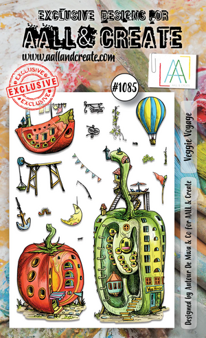 AALL & Create - A6 - Clear Stamps - 1085 - Author De Mwa - Veggie Voyage