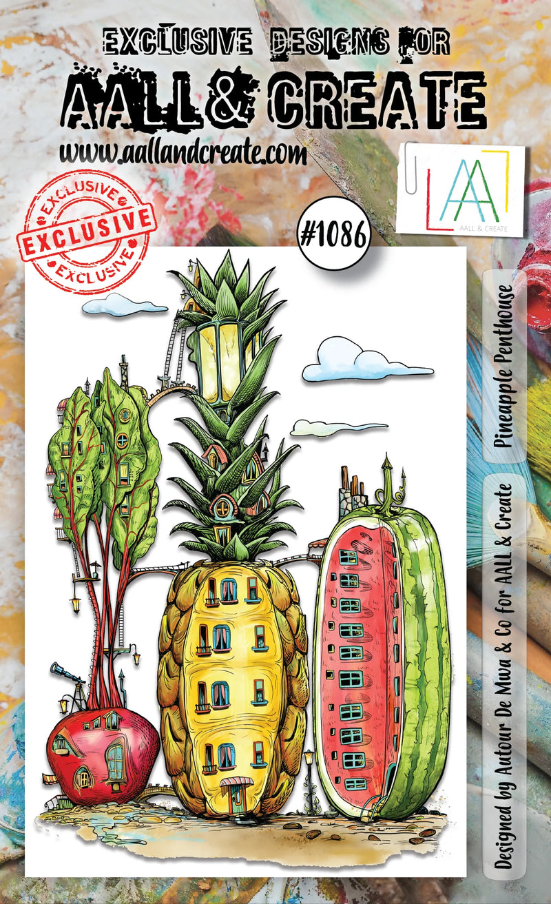 AALL & Create - A6 - Clear Stamps - 1086 - Author De Mwa - Pineapple Penthouse