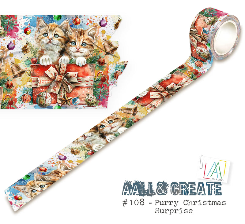 AALL & Create - Washi Tape - 108 - Artour de Mwa - Purry Christmas Surprise