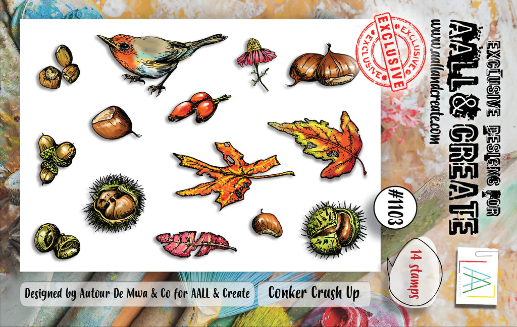 AALL & Create - A7 - Clear Stamps - 1103 - Autour De Mwa - Conker Crush Up