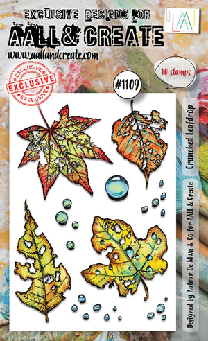 AALL & Create - A6 - Clear Stamps - 1109 - Autour De Mwa - Crunched Leafdrop