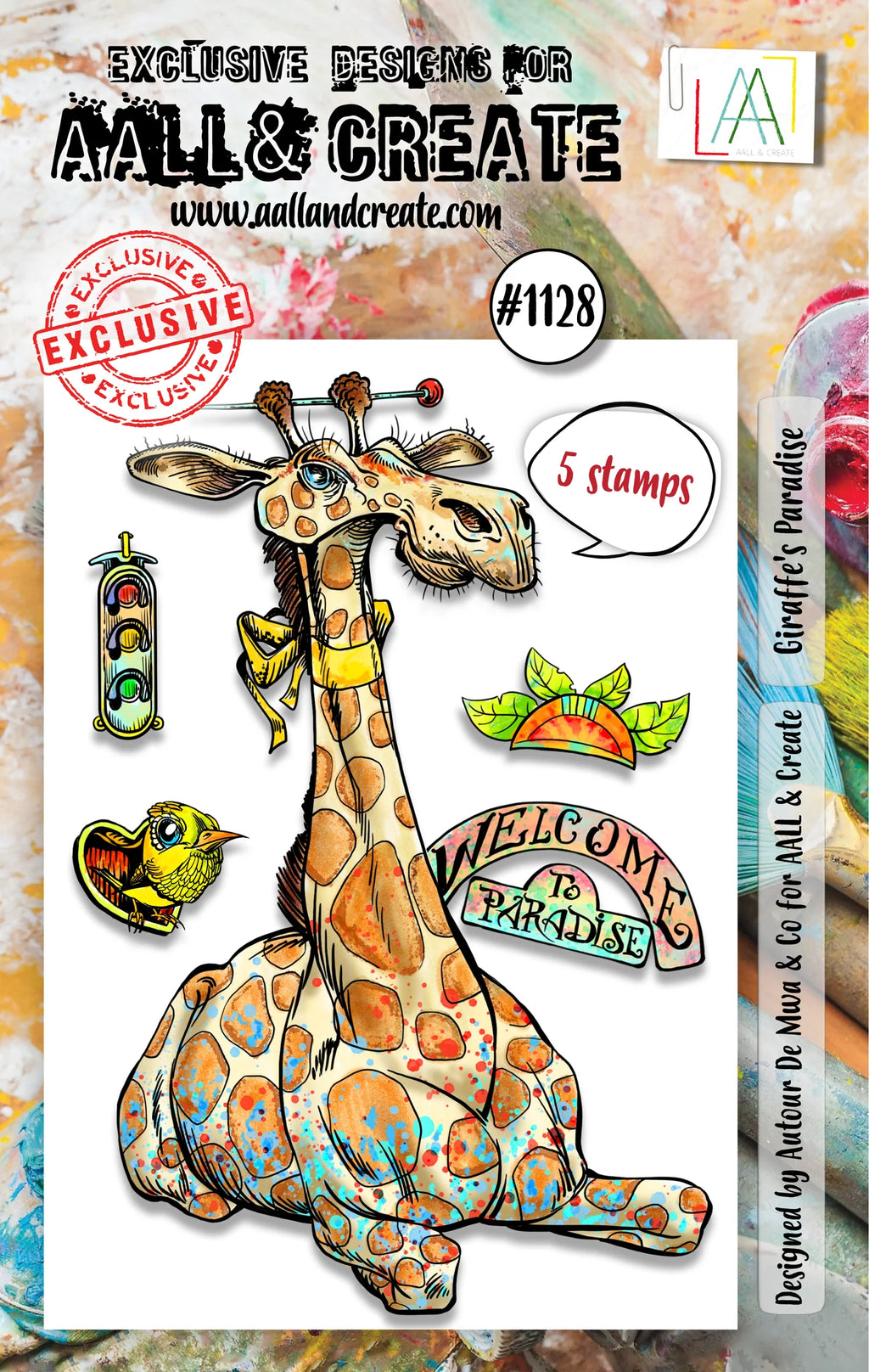 AALL & Create - A7 - Clear Stamps - 1128 - Autour De Mwa - Giraffe's Paradise