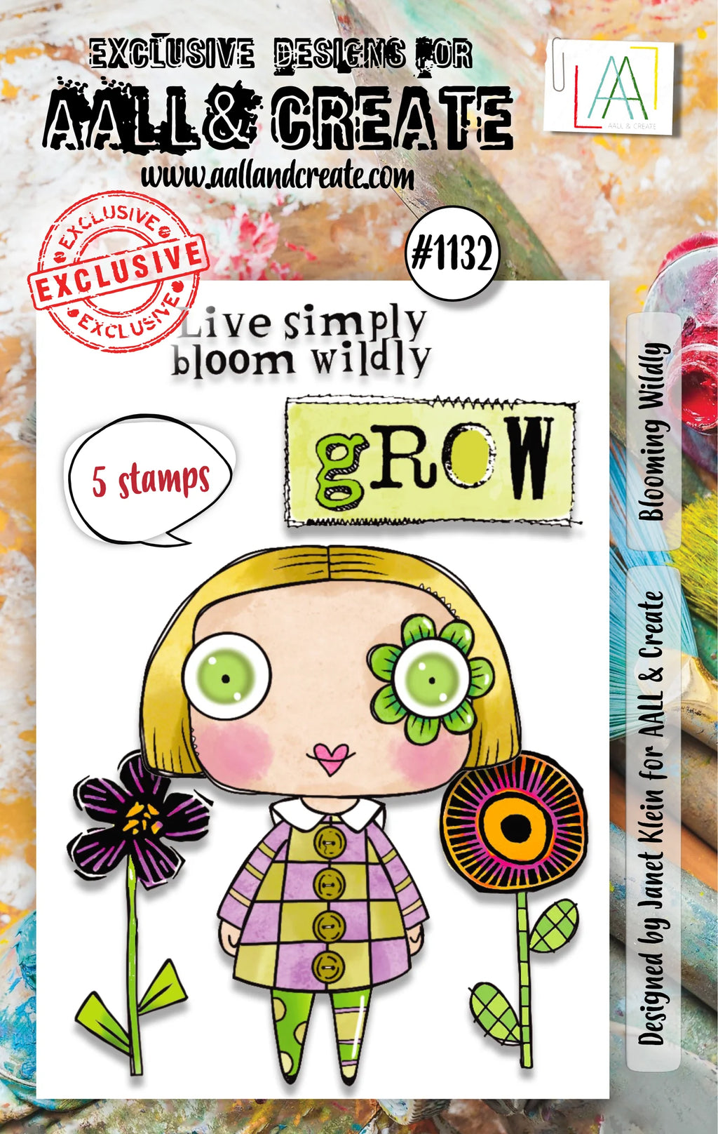 AALL & Create - A7 - Clear Stamps - 1132 - Janet Klein - Blooming Wildly