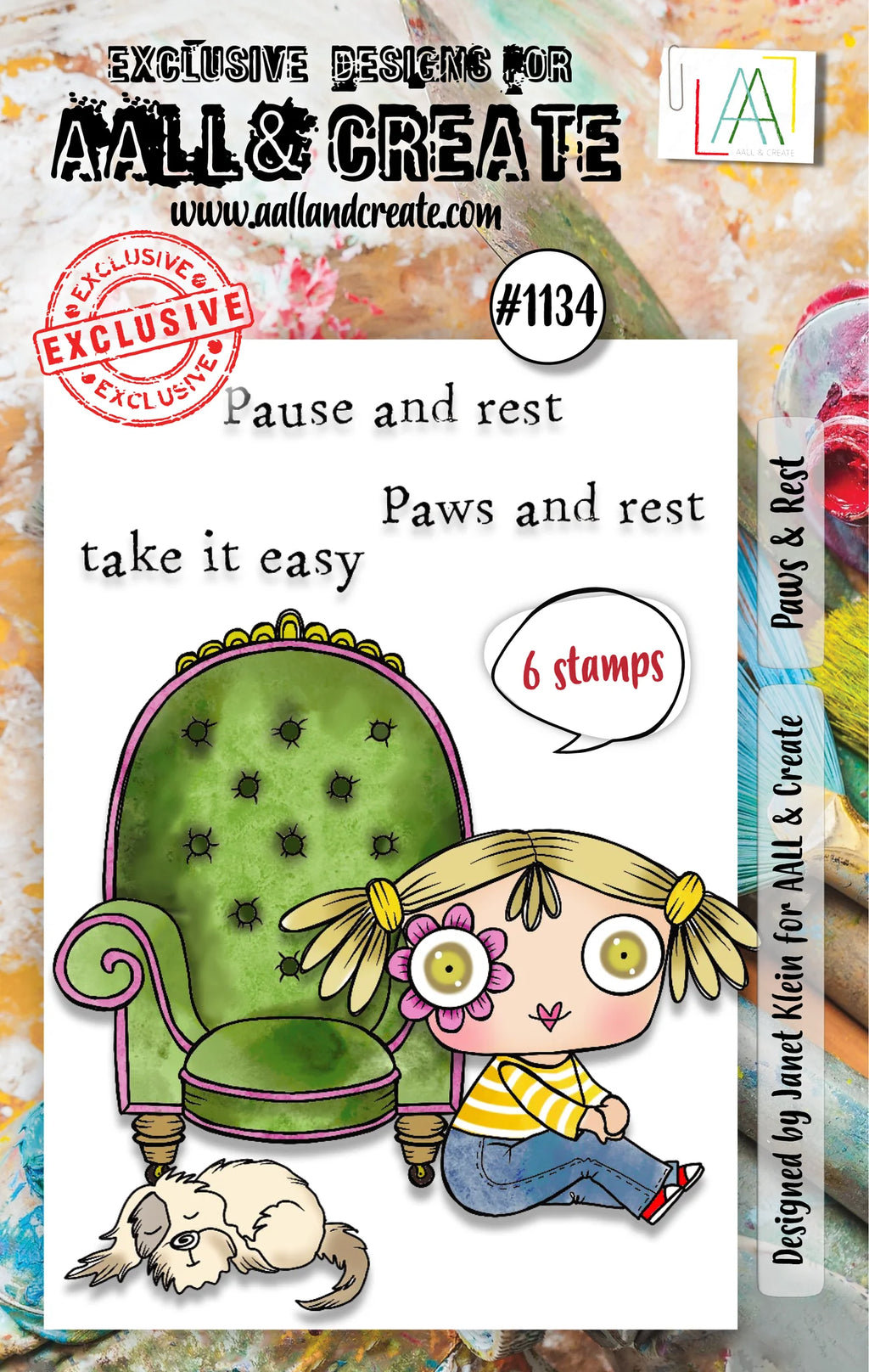 AALL & Create - A7 - Clear Stamps - 1134 - Janet Klein - Paws & Rest