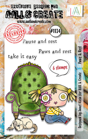 AALL & Create - A7 - Clear Stamps - 1134 - Janet Klein - Paws & Rest