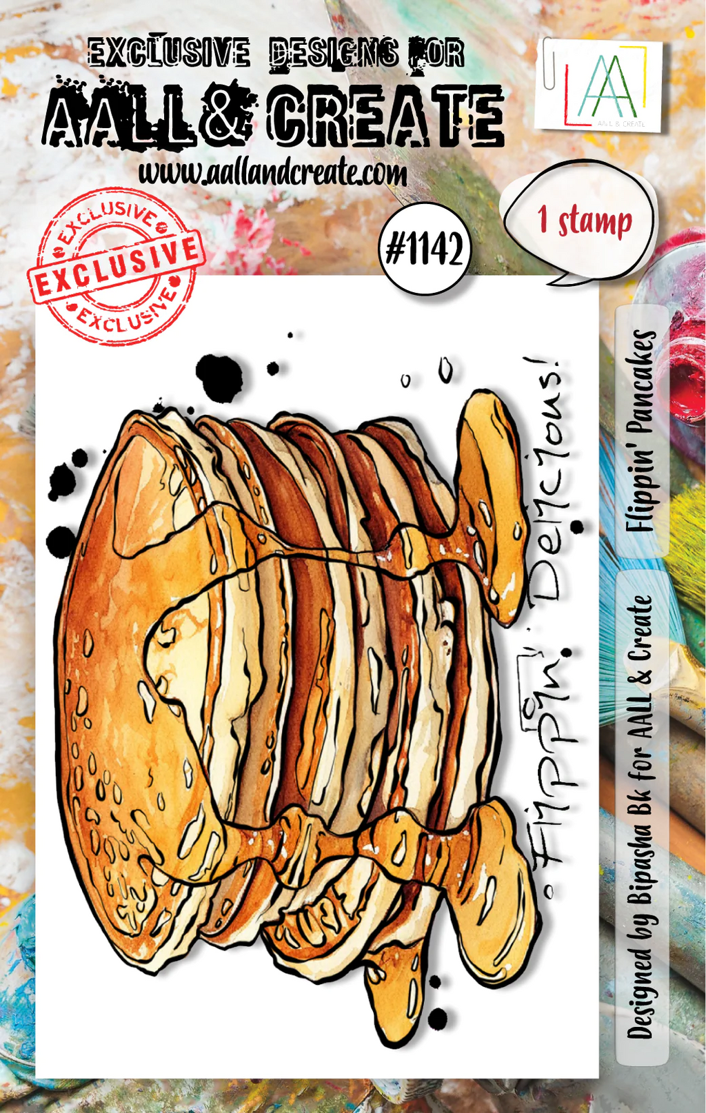 AALL & Create - A6 - Clear Stamps - 1142 - Bipasha BK - Flippin' Pancakes