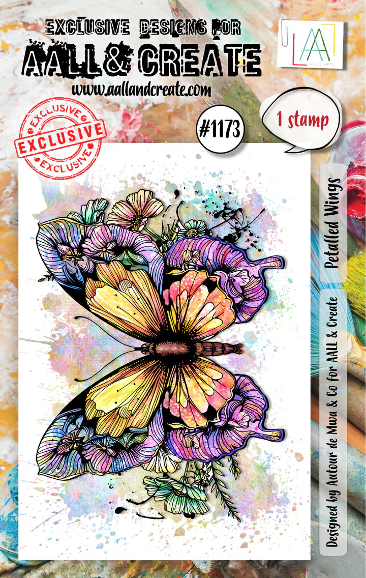 AALL & Create - A7 - Clear Stamps - 1173 - Autour De Mwa - Petalled Wings