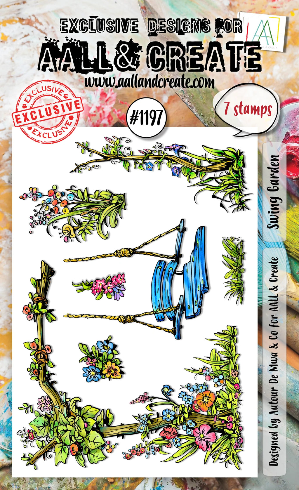 AALL & Create - A6 - Clear Stamps - 1197 - Author De Mwa - Swing Garden