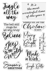 Craft Consortium - Clear Stamp Set - Jingle All the Way - Merry Sentiment