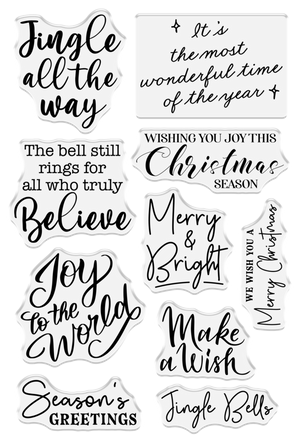 Craft Consortium - Clear Stamp Set - Jingle All the Way - Merry Sentiment