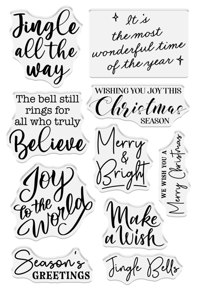 Craft Consortium - Clear Stamp Set - Jingle All the Way - Merry Sentiment