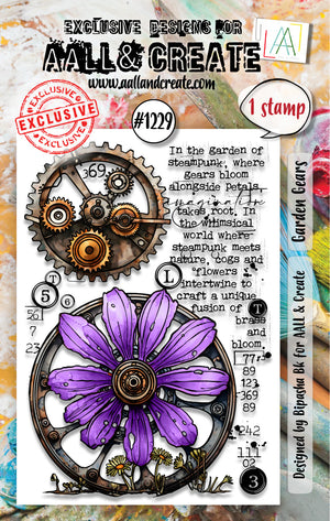 AALL & Create - A7 - Clear Stamps - 1229 - Bipasha BK - Garden Gears