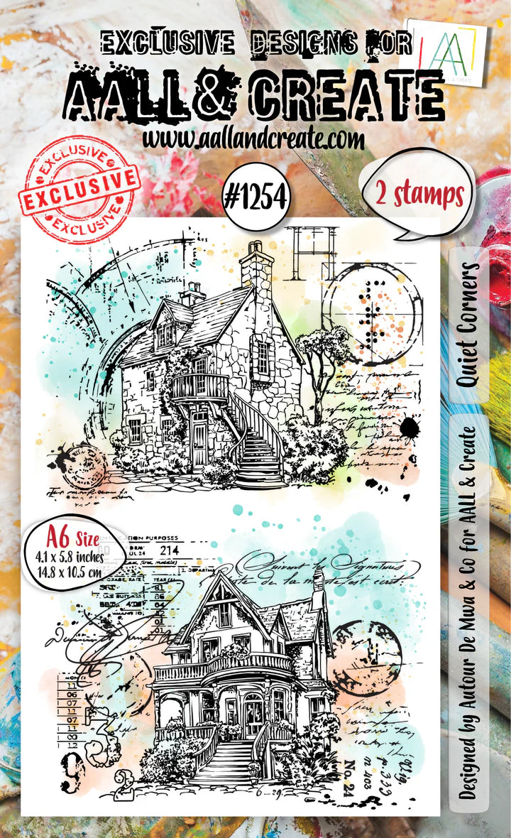 AALL & Create - A6 - Clear Stamps - 1254 - Author De Mwa - Quiet Corners