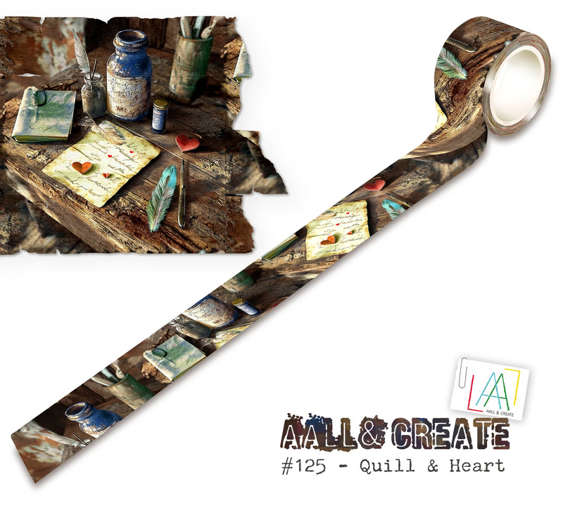 AALL & Create - Washi Tape - 125 - Artour de Mwa - Quill & Heart (Layer it up)