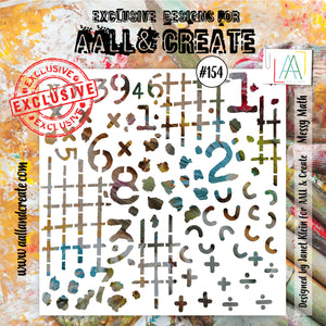 AALL & Create - Stencil - 6x6 - Janet Klein - 154 - Messy Math