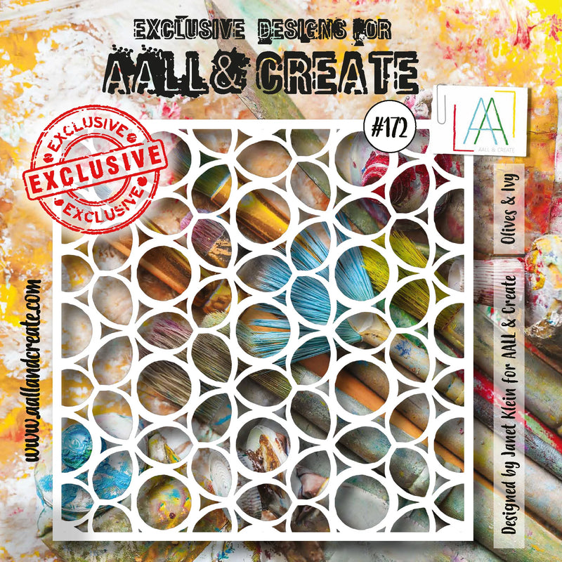AALL & Create - Stencil - 6x6 - 172 - Janet Klein - Olives & Ivy