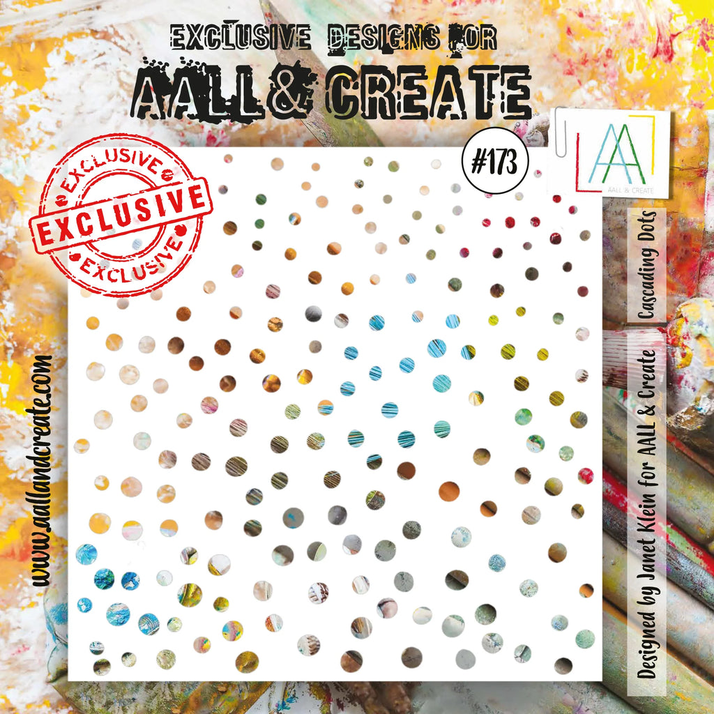 AALL & Create - Stencil - 6x6 - 173 - Janet Klein - Cascading Dots