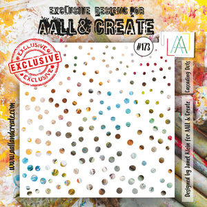 AALL & Create - Stencil - 6x6 - 173 - Janet Klein - Cascading Dots