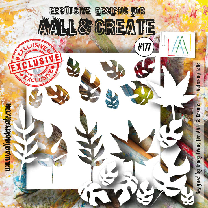AALL & Create - Stencil - 6x6 - 177 - Janet Klein - Autumny Falls
