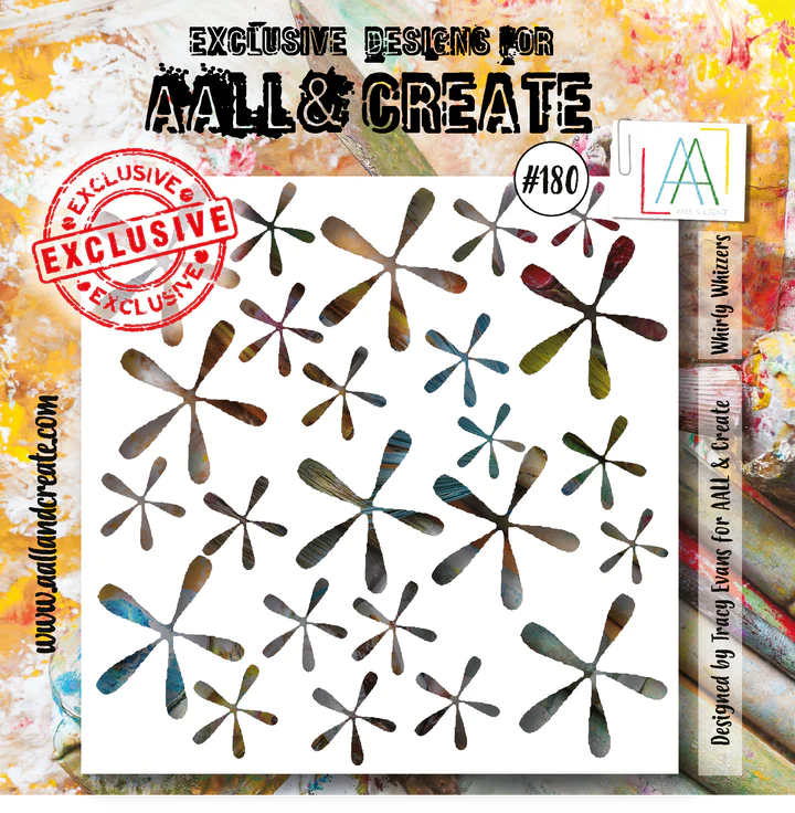 AALL & Create - Stencil - 6x6 - 180 - Tracy Evans - Whirly Whizzers