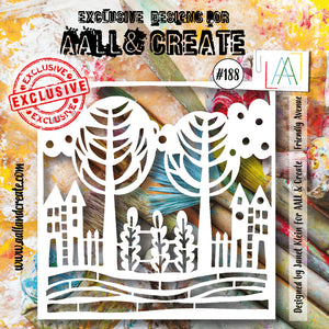 AALL & Create - Stencil - 6x6 - Janet Klein - 188 - Friendly Avenue