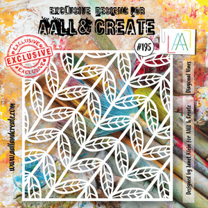 AALL & Create - Stencil - 6x6 - Janet Klein - 194 - Diagonal Vines