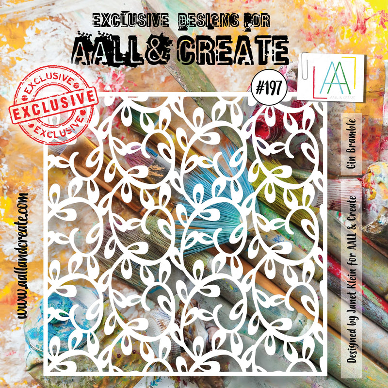 AALL & Create - Stencil - 6x6 - Janet Klein - 197 - Gin Bramble