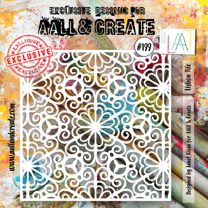 AALL & Create - Stencil - 6x6 - Janet Klein - 199 - Lisbon Tile