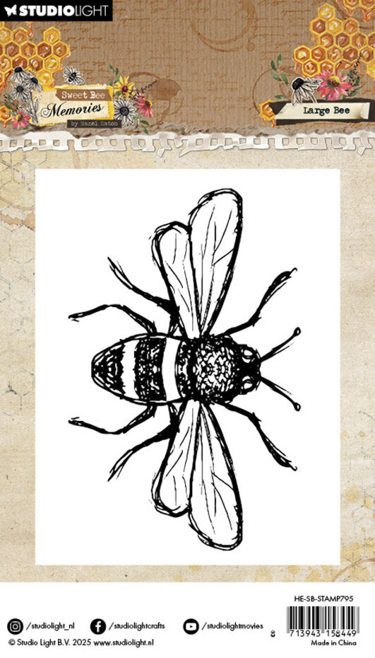 Studio Light - Clear Stamp Set - A7 - Hazel Eaton - Large Bee