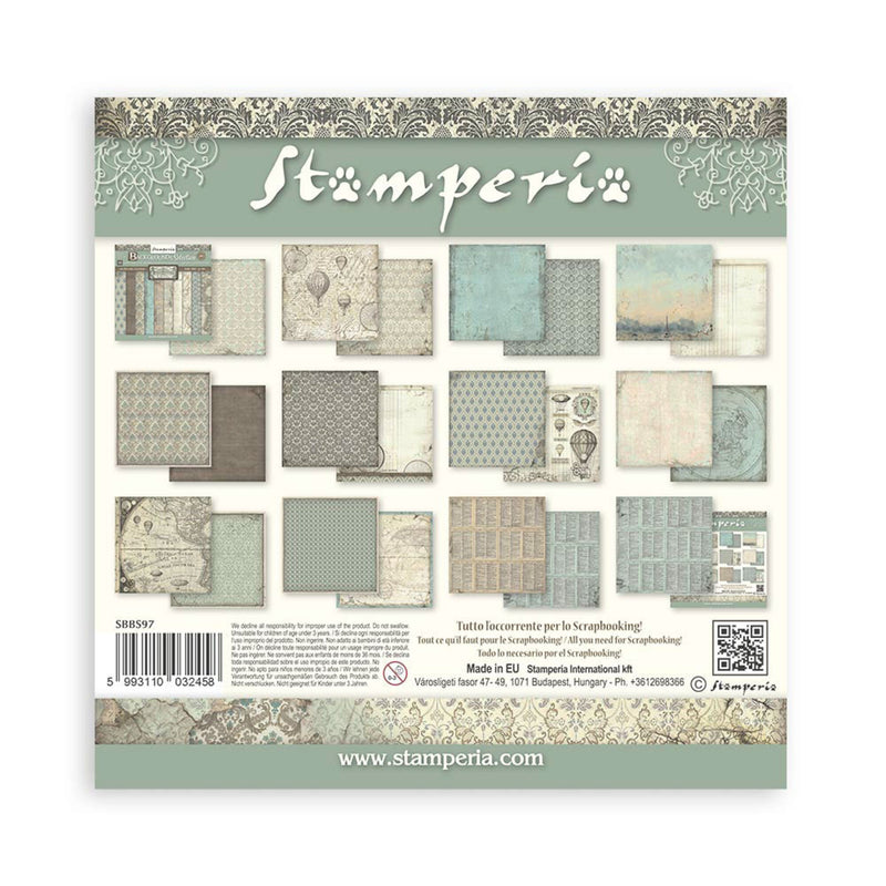 Stamperia - 8 x 8 - Paper Pad - Voyages Fantastiques Backgrounds
