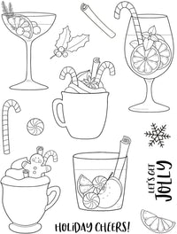 Creative Expressions - 6 x 8 - Clear Stamp Set - Jane's Doodles - Holiday Cheers