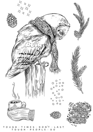 Katkin Krafts - Clear Photopolymer Stamps - Wisdom Owl
