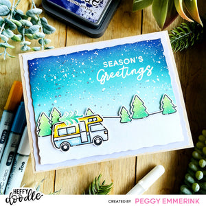 Heffy Doodle - Clear Stamp Set - Happy Holidays Sentiments