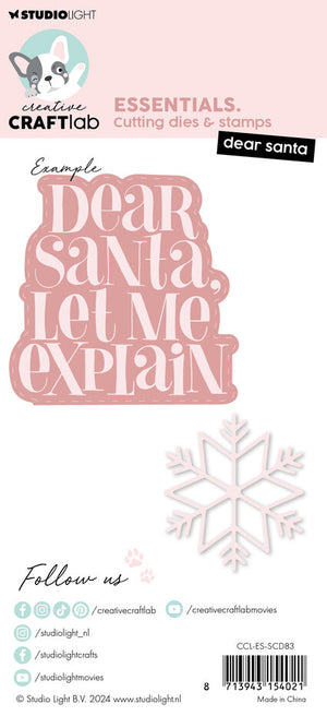 Studio Light - Creative Craftlab - Clear Stamp & Die Set - A6 - Dear Santa