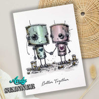 Creative Expressions - Rubber Cling Stamp - Andy Skinner - Bot-ology Better Together