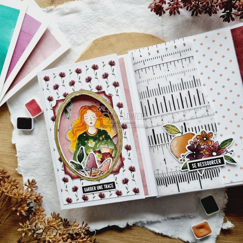 Chou & Flowers - Clear Stamp - A7 - The Woods - Autumn Girl