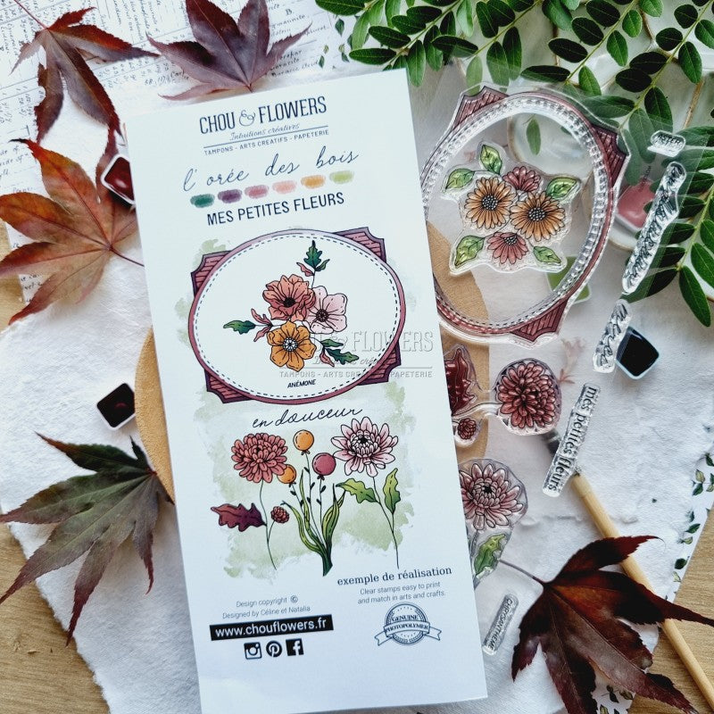 Chou & Flowers - DL - Clear Stamps - The Woods - Little Flowers