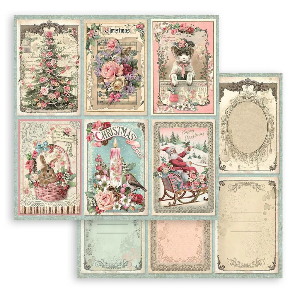 Stamperia - 8 x 8 - Paper Pad - Pink Christmas