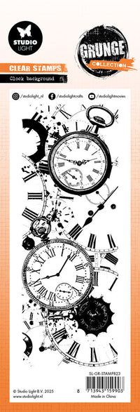 Studio Light - Grunge - Clear Stamp Set - Clock Background