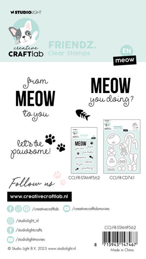 Studio Light - Creative Craftlab - Small Clear Stamp Set - Meow