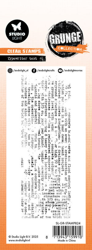 Studio Light - Grunge - Clear Stamp Set - Typewriter Text