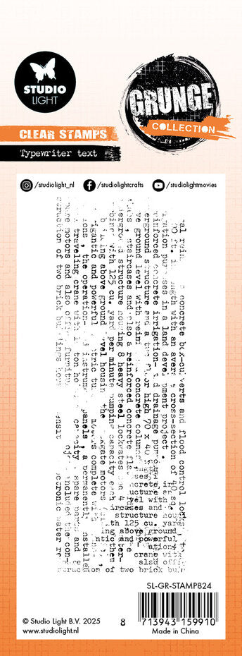 Studio Light - Grunge - Clear Stamp Set - Typewriter Text