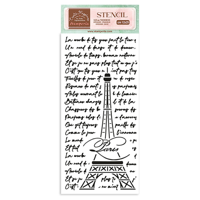 Stamperia - Stencil - Create Happiness - Oh La La - Eiffel Tower