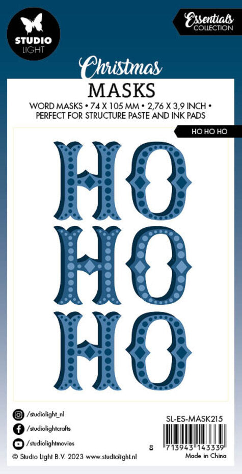 Studio Light - Stencil/Mask - Christmas Essentials - Ho Ho Ho