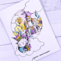 Chou & Flowers - White Rubber Stamps - The Castle - VIC112