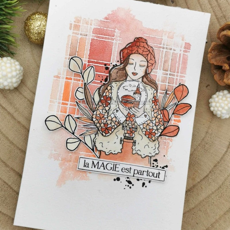 Chou & Flowers - Clear Stamp - A7 - Winter Girl