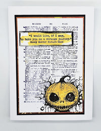 IndigoBlu - A6 - Cling Mounted Stamp - Halloween Dictionary Page